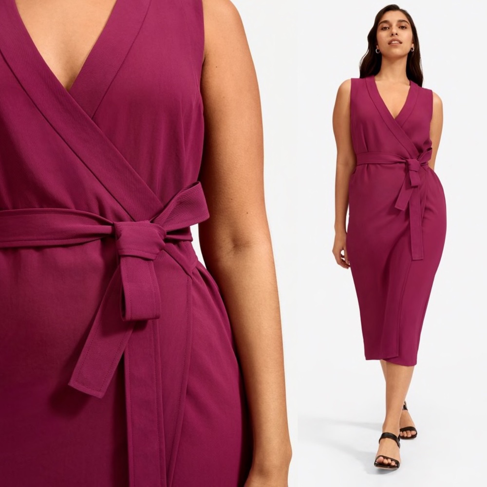 Everlane GoWeave Sleeveless Wrap Dress Purple